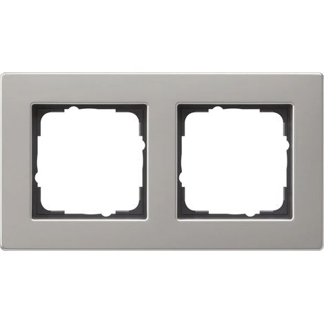 Gira Abdeckrahmen 2f flach Gira E2 Edelstahl [0212335], 0212 335