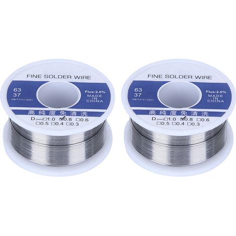 Fil à souder 0.8mm avec âme de colophane, 100g (2 pièces) pour soudure électronique (1/5)