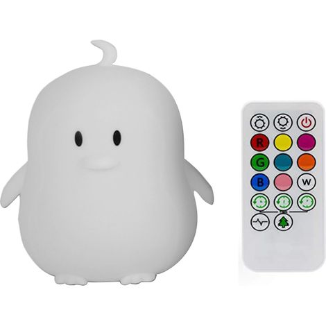 1 Veilleuse LED Silicone, Contrôle Tactile et Télécommande, Mode Respiration, Chambre Bébé (1/5)