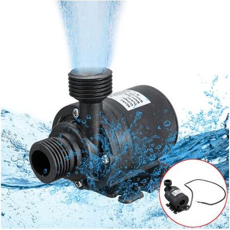 Pompe submersible haute performance à faible bruit DC12V 5M 800L/H Pompe à 4 points sans balais avec buse à courant continu Câble de 50 cm (1/5)