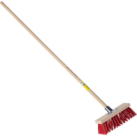 Balai cantonnier plastique 150 cm – Manche en bois PEFC – Pour nettoyage professionnel – Fabrication française – Outils Perrin