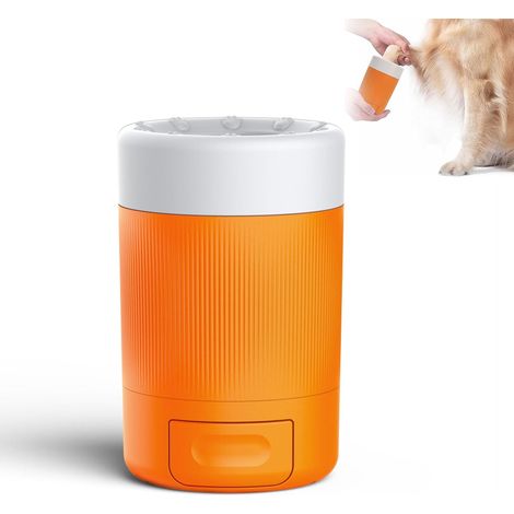 Pulitore per zampe di cane, lavazampe per cani, rimovibile, pulitore automatico (colore arancione) (1/5)