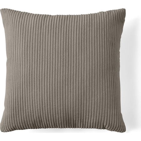 Selma - coussin - en velours côtelé - 60x60 cm - taupe
