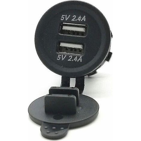 1 x Chargeur de module de prise double USB C-line 12 V pour camping-car, caravane et fourgon aménagé (noir) (1 pièce) (1/5)