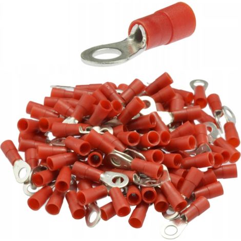 Terminale ad anello isolato 1/4 rosso (100 pz.)