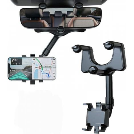 Support de téléphone de Voiture pour rétroviseur, Auto Support Téléphone Voiture Rotatif et Rétractable à 360° pour Tous Les Smartphones (1/5)