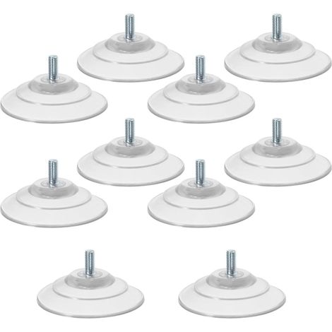 Lot de 10 sets de Grandes Ventouses à Vis M8 X 18 X 90 MM Ventouses Perforées en Silicone Transparent Fixation Solide pour Verre pour Salle de Bain la Cuisine et Organisation (1/5)