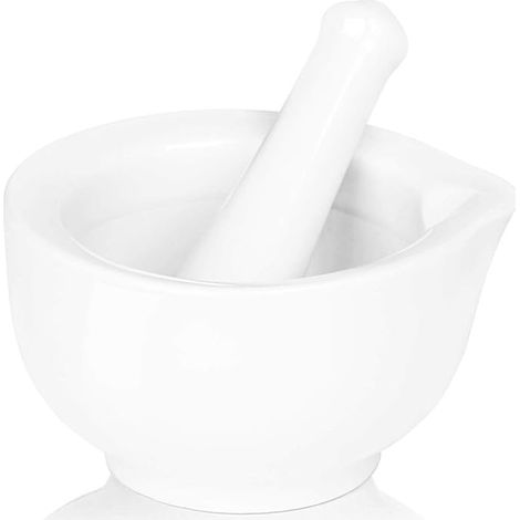Mortier et pilon en porcelaine, broyeur à herbes en céramique, broyeur de pilules S (1/4)