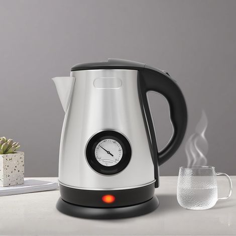 1.8L Edelstahl Wasserkocher mit Temperaturanzeige, 1500W Schnellkoch Heißwasserkocher mit Automatischer Abschaltung, Trockenlaufschutz, Warmwasserkocher für Zuhause & Büro (1/5)