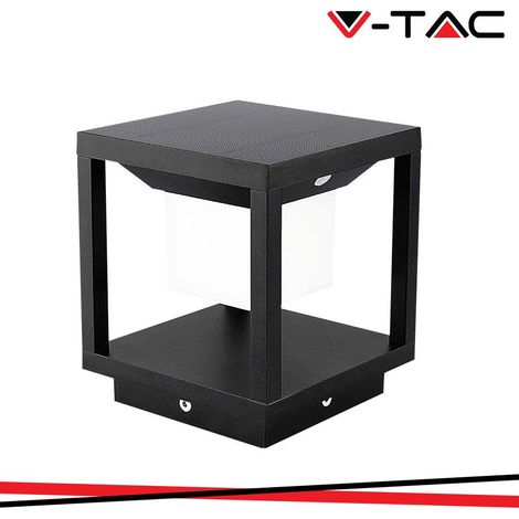 LAMPADA SOLARE LED DA TERRA 2W QUADRATA CON SENSORE DI MOVIMENTO COLORE NERO 3000K IP65                  - Luce CALDA