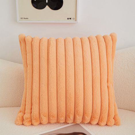 Taie D'oreiller Decorative - Fausse Fourrure Avant Velours Arriere - Fermeture Eclair Cachee - 45 X 45 Cm - Pour Canape Chambre Salon Bureau - 1 Unite (1/5)