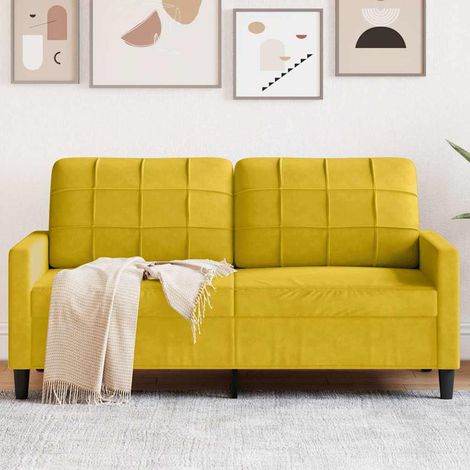 2-Sitzer-Sofa Gelb 140 cm Samt