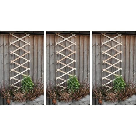 3x Expanding 6ft x 1ft Wooden Garden Trellis Flexible Wooden Trellis for Climbing Growing Plants Fence Panel (1/4)