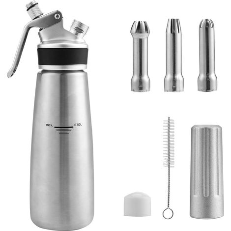 SWANEW Distributore di panna Sifone in acciaio inox per panna montata antiruggine per dessert 500 ML (1/5)