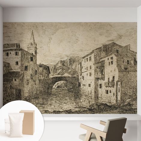 Carta Da Parati Non Tessuto - Decorazione Da Muro - Traspirante - Con Motivo - Per Camera Da Letto Cucina Panorama della città 152x104 cm (1/5)