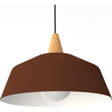 LUMICOM  KON Sospensione, 1X E27, max 42W, metallo, marrone corten/bianco, D.35cm (1/4)
