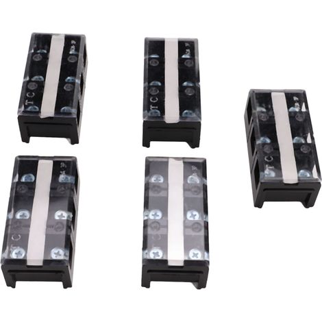 Lot de 5 borniers 60A 3P à vis, barrette de connexion haute intensité pour circuits électriques (1/5)