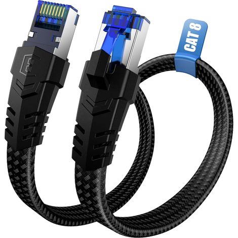 Cable Ethernet Cat 8- 1M 2M 3M 5M 10M 15M 20M 30M RJ45 Câble Réseau LAN (1/5)