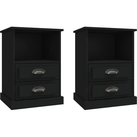 Maison Exclusive - Nachttische 2 Stk. Schwarz 43x36x60 cm