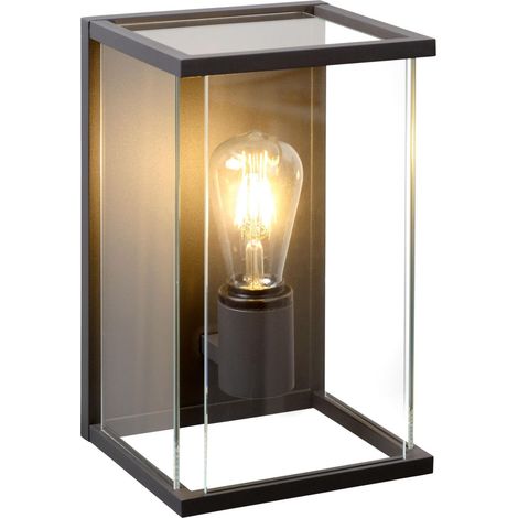 Lucide CLAIRE - Wandleuchte Innen/Außen - 1xE27 - IP54 - Anthrazit (1/5)