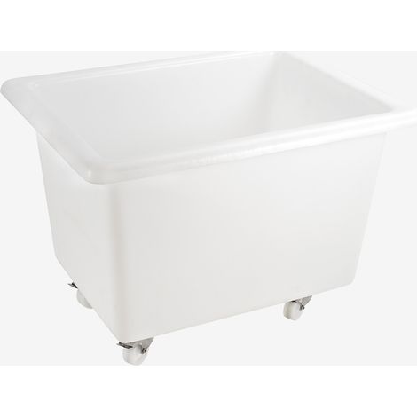 Bac grand volume 220 L - 2 roues fixes, 2 pivotantes avec freins - blanc - Gilac
