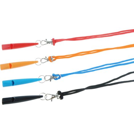 4 silbatos para perros, plástico de alta frecuencia con cordón, accesorio de entrenamiento para llamada y ladridos. (1/5)