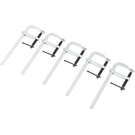 Lot de 5 colliers de serrage en forme de F en alliage d'acier de haute qualité, pression de serrage de 226 kg, travail du bois, construction de meubles, outil de bricolage (1/5)
