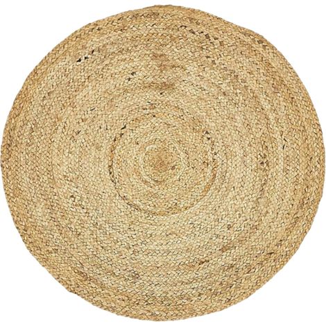 Tapis rond en jute 90x90cm – 100% jute – Certifié Oeko-Tex® – Design intemporel pour salon et chambre – Future Home