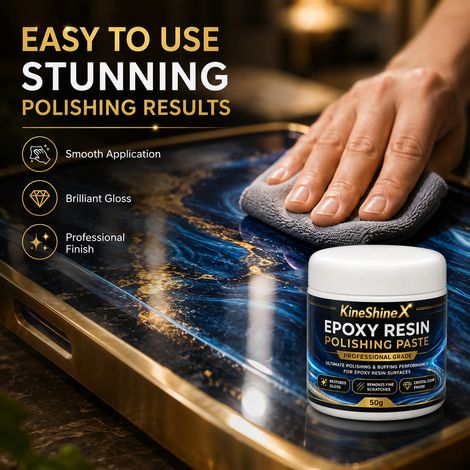 KineShineX Epoxidharz-Polierpaste ist ein Hochleistungspoliermittel, das Harzkratzer entfernt und den Glanz wiederherstellt. (1/5)