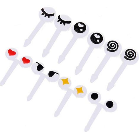 10 mini fourchettes décoratives en forme d'yeux de dessin animé mignons pour boîte à lunch (1/5)