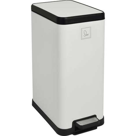 SVITA STM15 Mülleimer Treteimer 15l inkl. Inneneimer Softclose-Deckel Weiß