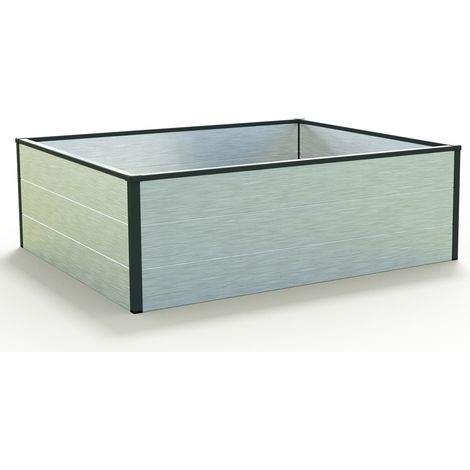 GFP HALFSIZE Huerto urbano de aluminio - Jardinera compacta y resistente enaluminio anodizado - 119 x 99 x 39 cm