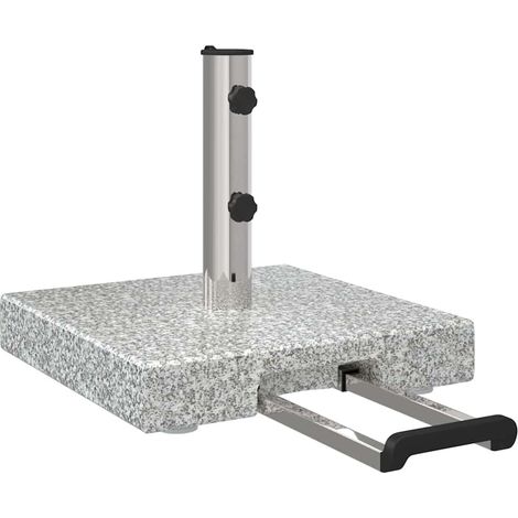 Base moderna per ombrellone con ruote 41 x 41 x 37 cm per uso esterno in giardini e terrazze in granito grigio 020058506