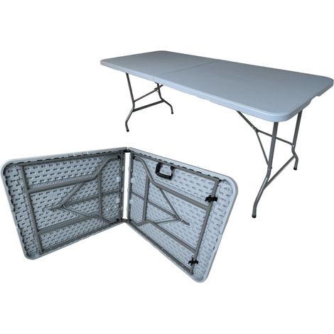 Tavolo 180x75x72 cm GRIGIO Pieghevole Richiudibile per Feste Sagre Fiere Giardino Campeggio Camping (1/5)