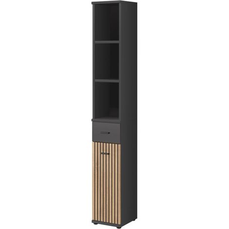 Colonne 2 Niveaux "Marco" 203cm Gris & Naturel