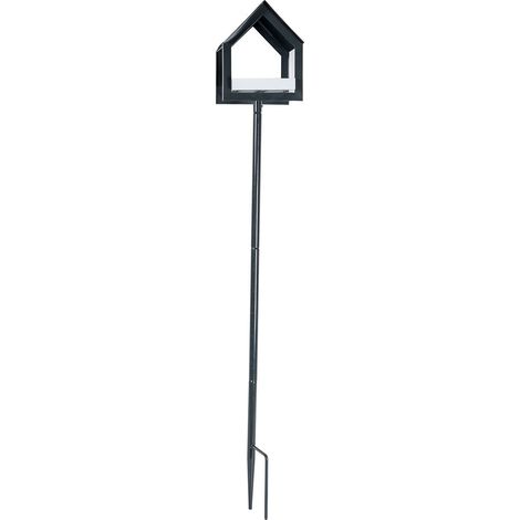 HOMESCAPES Black Standalone Metal Bird Table, 1.3m Tall (1/5)