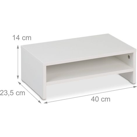 Supporto per monitor moderno ed ergonomico da scrivania 80 x 25 x 10 cm con scomparto per accessori in legno nero 130016020