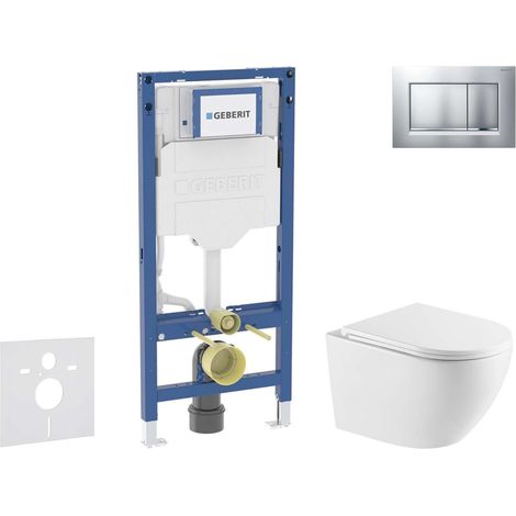 Geberit Duofix - Set de bâti-support, cuvette Oudee et abattant softclose, plaque de déclenchement Sigma20, chrome mat/chrome SANI11CA2109