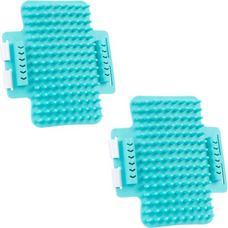 Cat Grooming Brush Rubber Cat Grooming Brush - Soft Wall Mounted Pet Scratcher for Indoor and Kitten (2 Pack) Green (1/5)