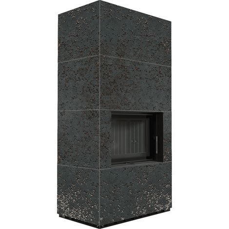Kaminbausatz KRATKI FLOKI BOX 8 kW Ø 160 Quarzsinter OXIDE NERO schwarz Verkleidung (1/5)