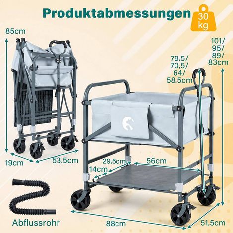 Foldable Dog Bath Cart with Adjustable Height & Wheels (1/5)