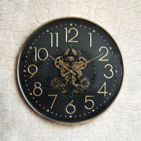 Round Gear Wall Clock - L7 x W60 x H60 cm