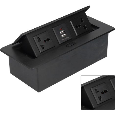 Multiprise de table escamotable avec double port USB, boîtier de connexion 250 V J29 pour bureau à domicile (1/4)