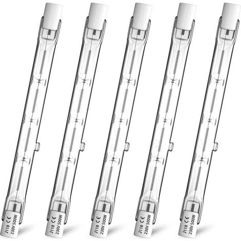 HOXILEELEO - Ampoules Halogènes Linéaires R7s 118mm 500W Blanc Chaud 2800K Ampoule deType Projecteur Linéaire 5pc (1/5)