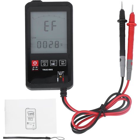 KM-DM06A Multimètre numérique tactile 3,2 pouces 6000 points, testeur de tension et capacité, mini intelligent (1/5)
