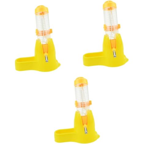 3pièces Distributeur Eau pour Hamsters avec Base Antidérapante Abreuvoir pour Petits Rongeurs Jaune (1/5)