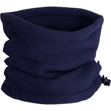 Cache-cou unisexe d'hiver en polaire douce et épaisse, bleu marine, couleur unie. (1/5)