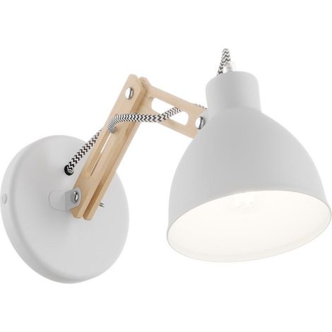 [GEBRAUCHT] B-Ware Euluna Wandlampe Skansen Holzarm Verstellbar Weiß Wandleuchte Lampe Leuchte Spot
