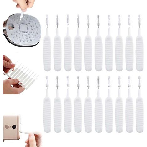 Cepillos antisalpicaduras de 100 piezas para orificios de ducha, grifos, rociadores, pajitas, tubo del carburador, orificios pequeños - Blanco (1/5)