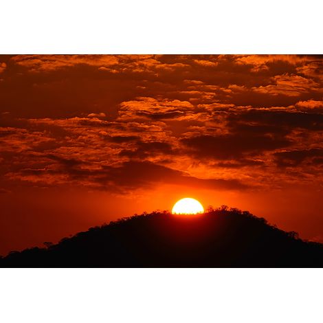 Papier peint panoramique coucher de soleil orange & noir Tapisserie panoramique paysage orange & noir Papier peint panoramique chambre adulte (1/2)
